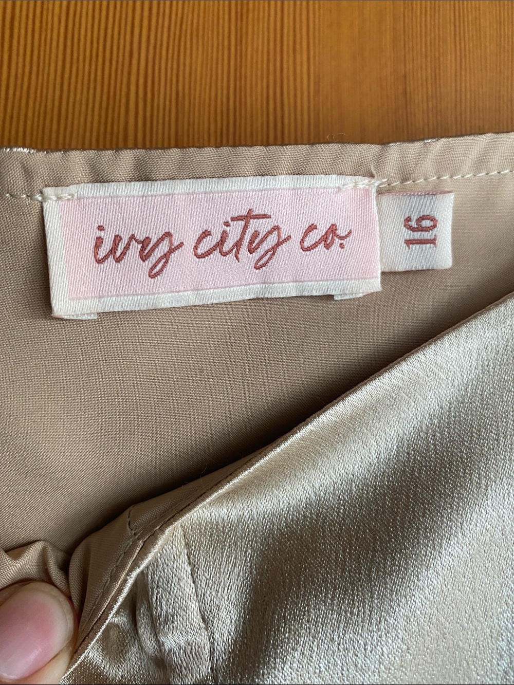 Ivy City Co Cream Satin Maxi Dress with Flutter Sleeves - Picture 2 of 4